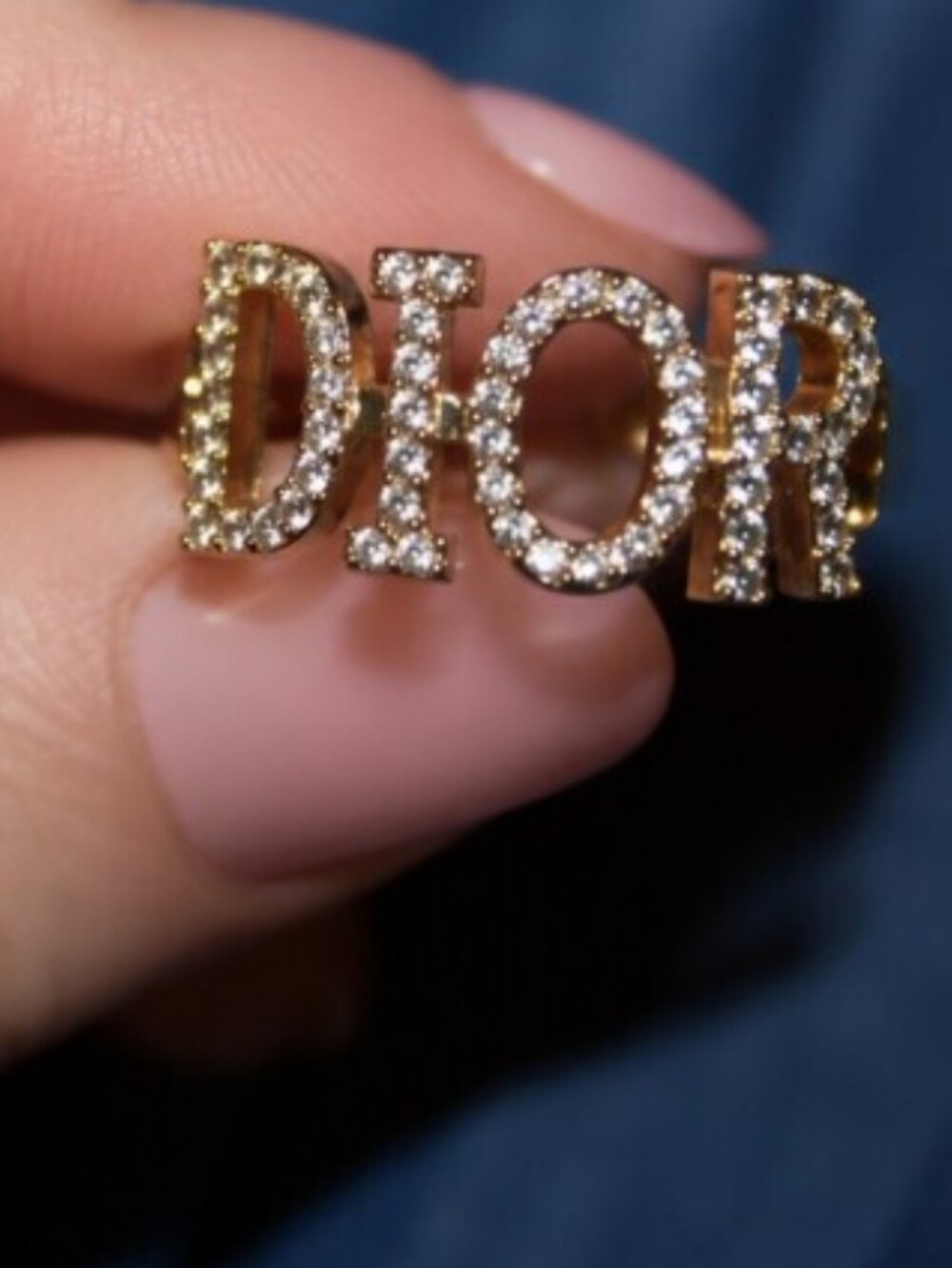 Aura Goldtone Crystal Monogram Ring.🆕✨